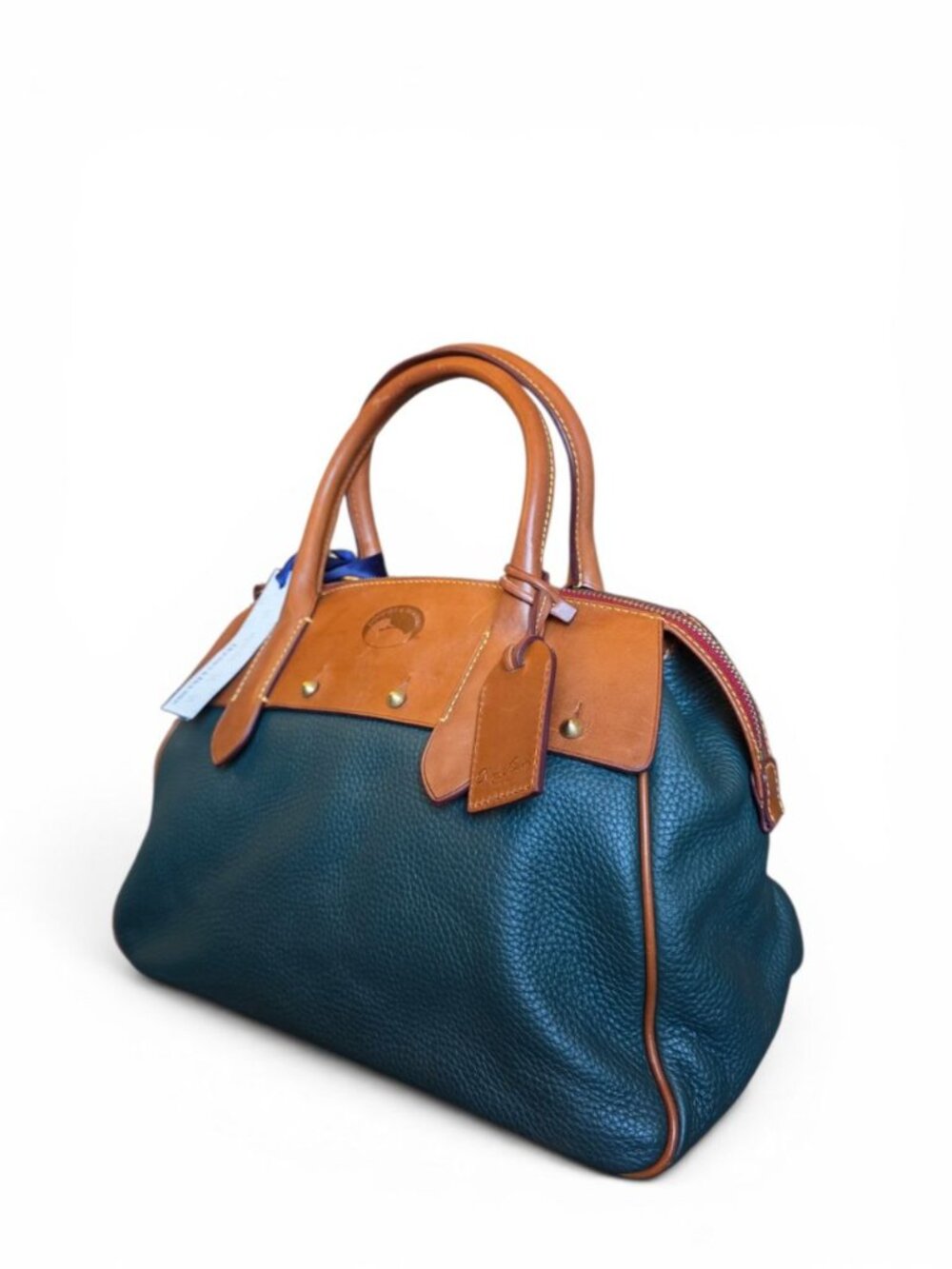 Dooney & Bourke Small Wilson Ivy Green Florentine Leather Satchel Bag NWT - Picture 3 of 16